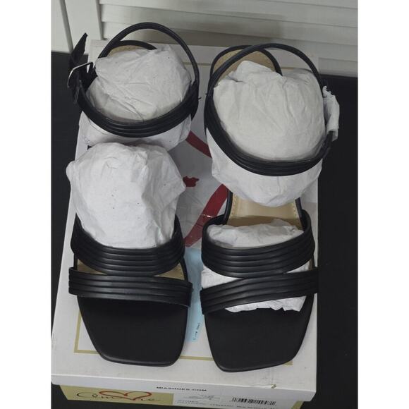 Mia Amore Striking Women's Heeled Sandals Black Retro NIB Size 9 Summer Business - Picture 3 of 6